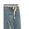 Raw hem denim skirt