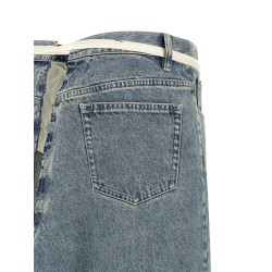 Raw hem denim skirt