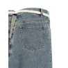 Raw hem denim skirt