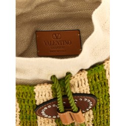 Valentino Garavani raffia small bucket bag