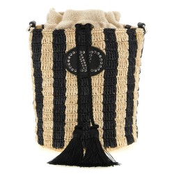 Valentino Garavani raffia small bucket bag
