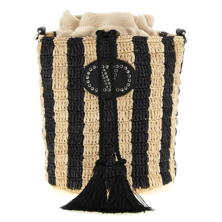 Valentino Garavani raffia small bucket bag
