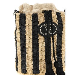 Valentino Garavani raffia small bucket bag