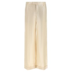 Lamé linen pants