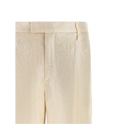 Lamé linen pants
