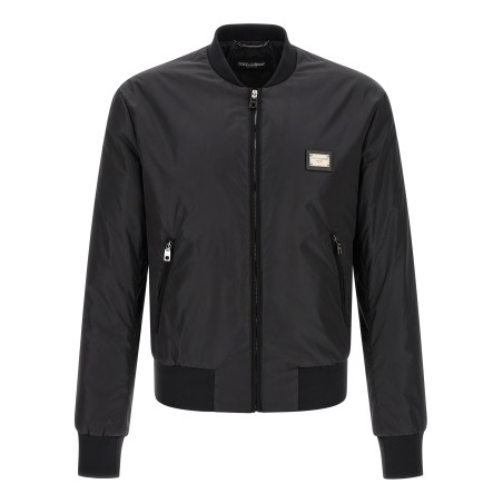 Logo plaque bomber jacket