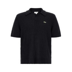 Bouclé knitted polo shirt