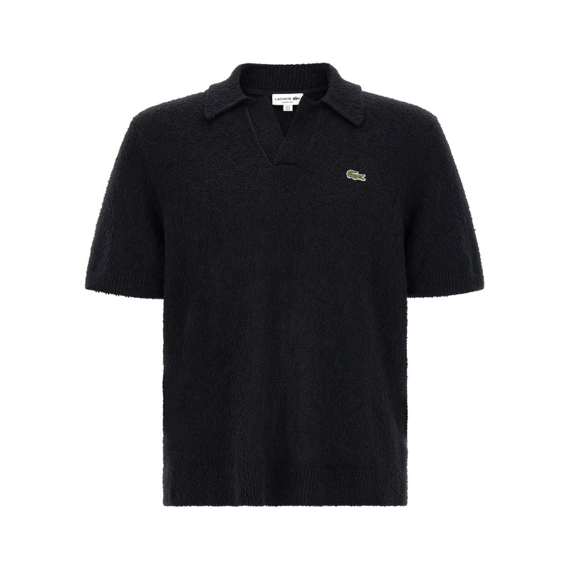 Bouclé knitted polo shirt