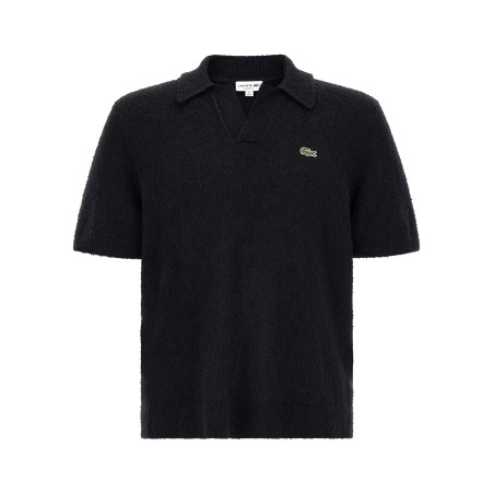 Bouclé knitted polo shirt