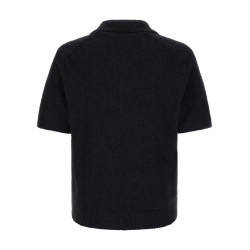 Bouclé knitted polo shirt