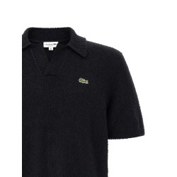 Bouclé knitted polo shirt