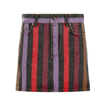 Striped denim skirt