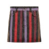 Striped denim skirt