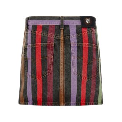 Striped denim skirt