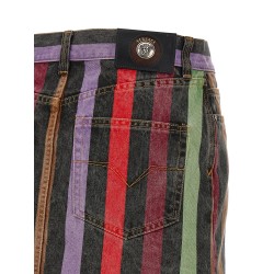 Striped denim skirt