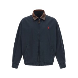 Leather collar jacket