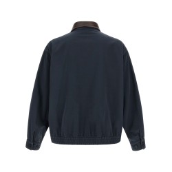 Leather collar jacket