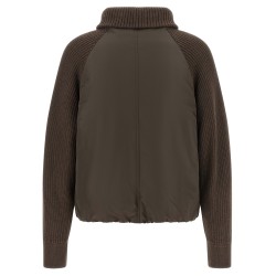 Knit insert down jacket