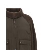 Knit insert down jacket