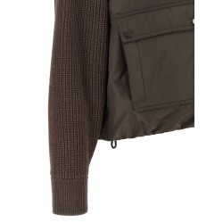 Knit insert down jacket