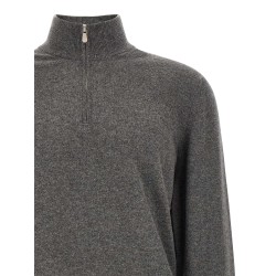Half-zip cashmere sweater