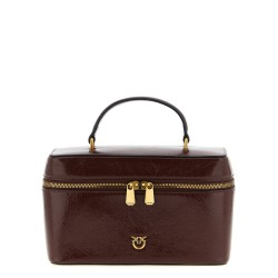 Crumpled effect leather handbag