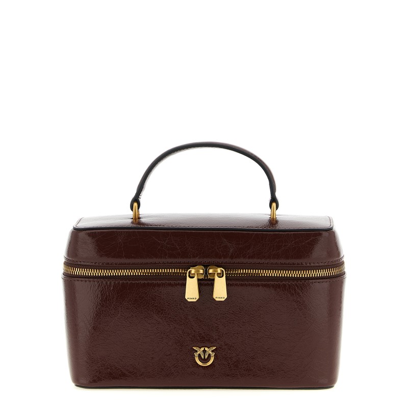 Crumpled effect leather handbag