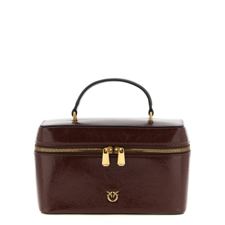Crumpled effect leather handbag