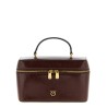 Crumpled effect leather handbag