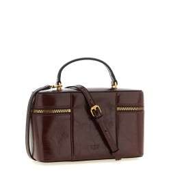Crumpled effect leather handbag