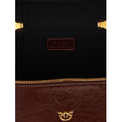 Crumpled effect leather handbag