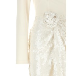 'Knotted' dress with flower