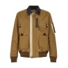 Leather collar blouson