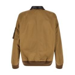 Leather collar blouson