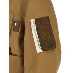 Leather collar blouson