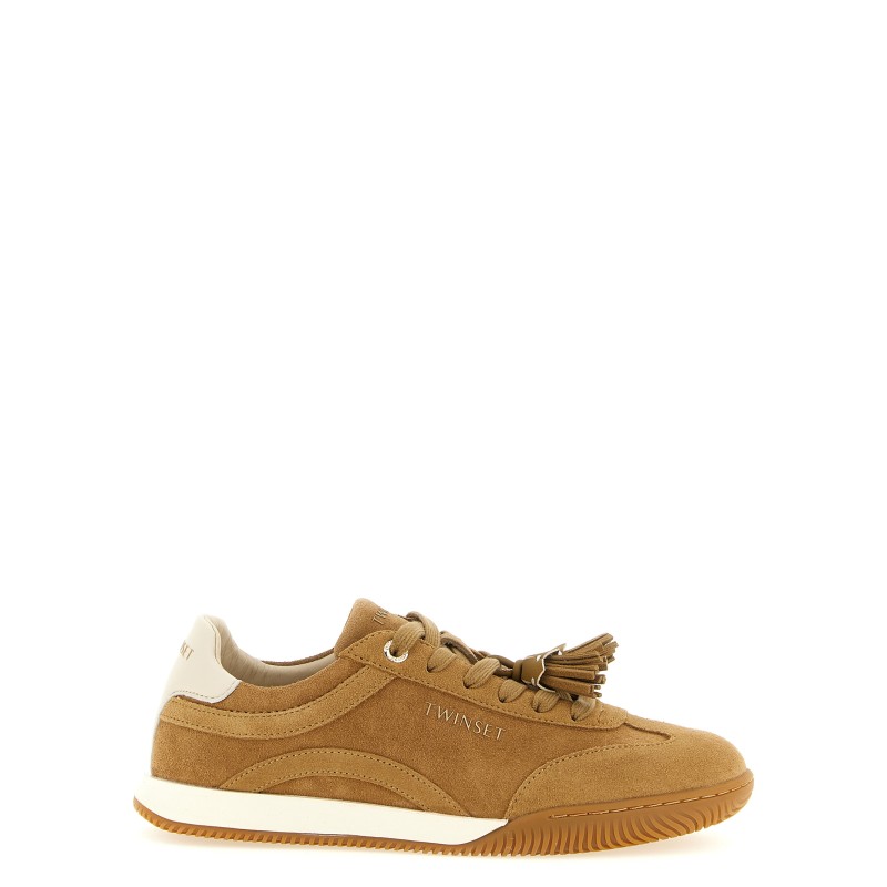 Suede sneakers with tassels