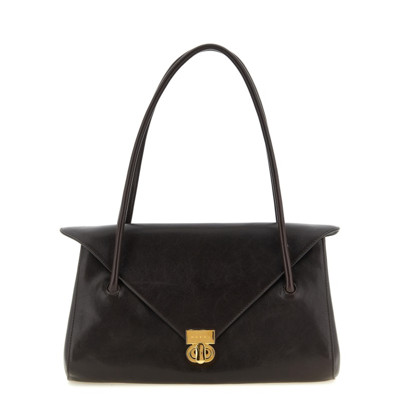 E/W leather shoulder bag