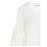 Puff-sleeve silk shirt