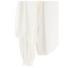 Puff-sleeve silk shirt