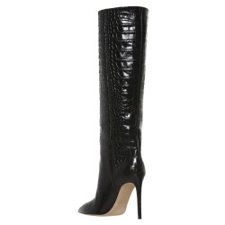 Crocodile print boots