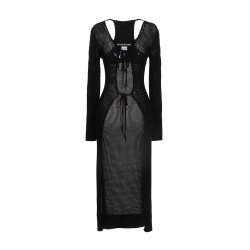 Openwork long cardigan