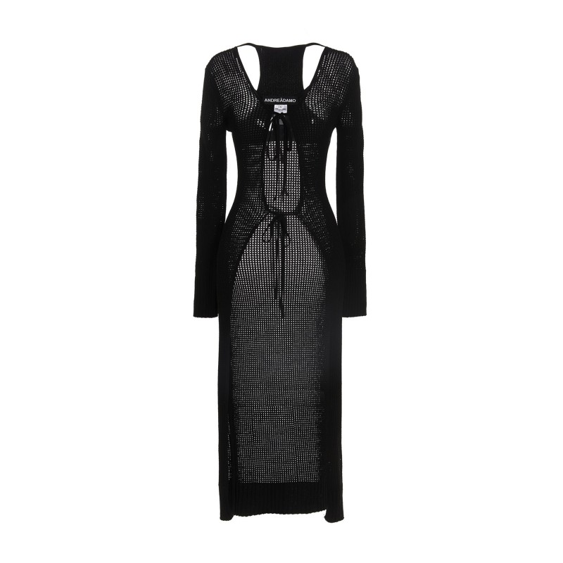 Openwork long cardigan