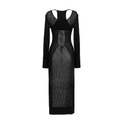 Openwork long cardigan