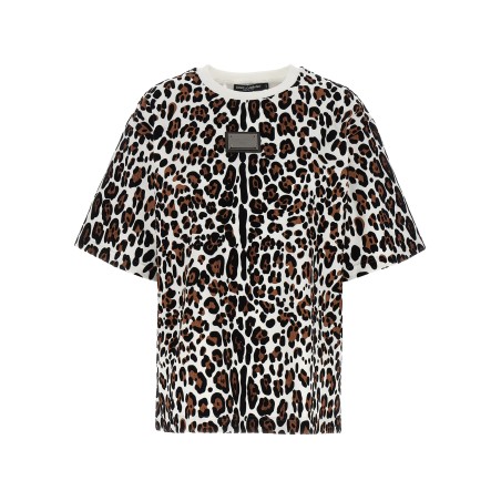 Animal print logo plaque T-shirt