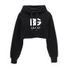 Logo embroidery cropped hoodie