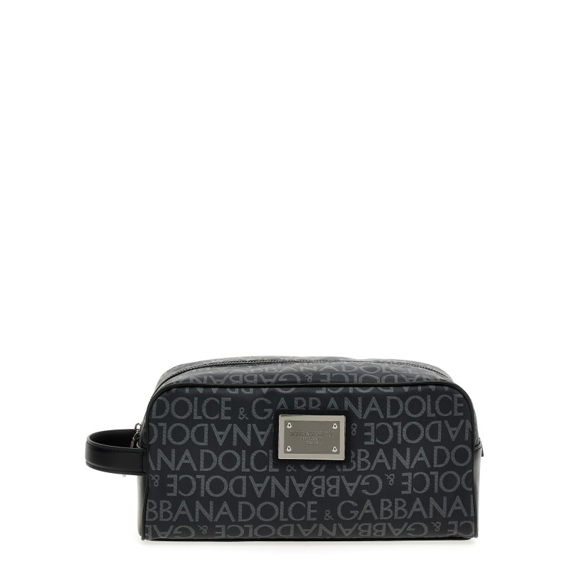 Leather toiletry bag