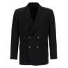 Check double-breasted blazer