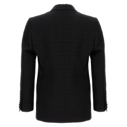 Check double-breasted blazer