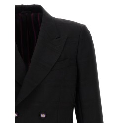 Check double-breasted blazer