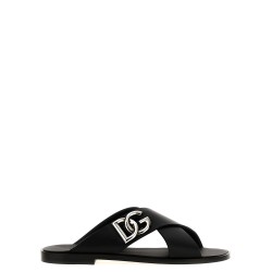 Logo leather sandals
